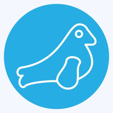 Simge Mührü. Deniz sembolüyle ilgili. Mavi gözlü. Basit dizayn edilebilir. Basit resimleme