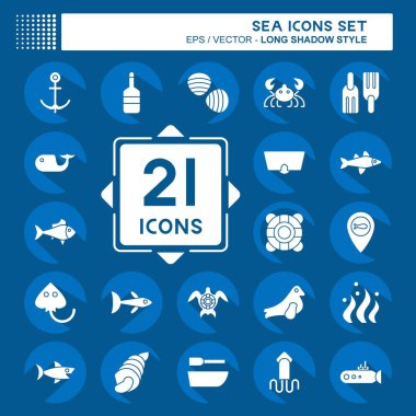 Simge Denizi. Eğitim sembolüyle ilgili. Uzun gölge tarzı. Basit dizayn edilebilir. Basit resimleme