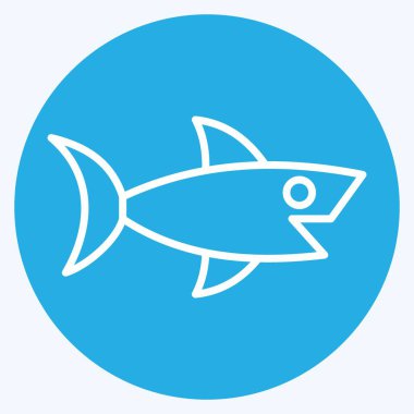 Simge Köpekbalığı. Deniz sembolüyle ilgili. Mavi gözlü. Basit dizayn edilebilir. Basit resimleme