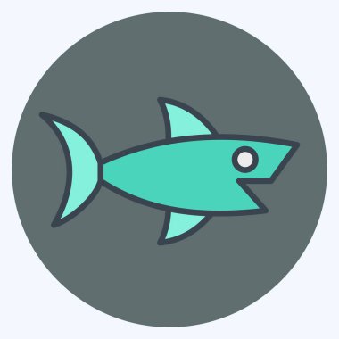 Simge Köpekbalığı. Deniz sembolüyle ilgili. renk arkadaşı stili. Basit dizayn edilebilir. Basit resimleme