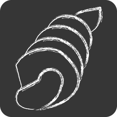 Simge Kabuğu. Deniz sembolüyle ilgili. Tebeşir stili. Basit dizayn edilebilir. Basit resimleme