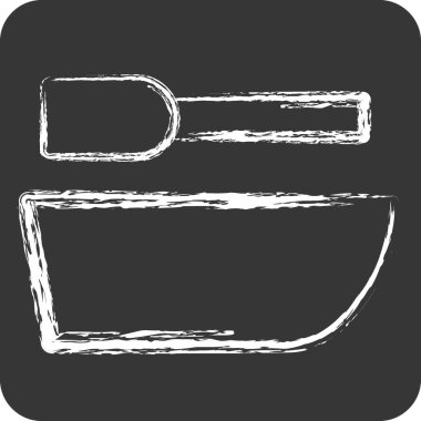 Simge gemisi. Deniz sembolüyle ilgili. Tebeşir stili. Basit dizayn edilebilir. Basit resimleme