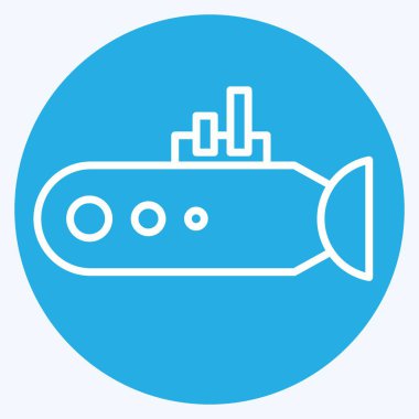 Simge Denizaltı. Deniz sembolüyle ilgili. Mavi gözlü. Basit dizayn edilebilir. Basit resimleme