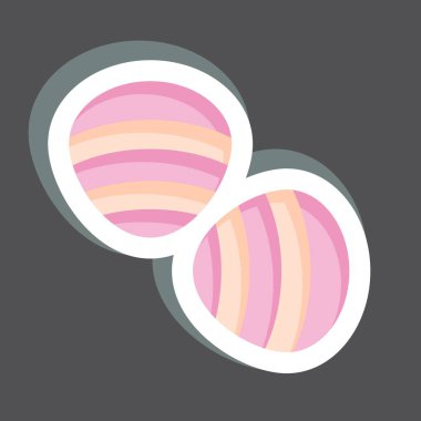 Çıkartmalı Midye. Deniz sembolüyle ilgili. Basit dizayn edilebilir. Basit resimleme