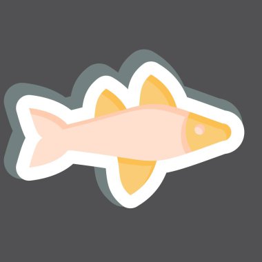 Etiket Balığı. Deniz sembolüyle ilgili. Basit dizayn edilebilir. Basit resimleme