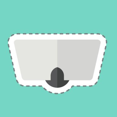 Çıkartma çizgisi Göz Maskesi 'ni kesti. Deniz sembolüyle ilgili. Basit dizayn edilebilir. Basit resimleme