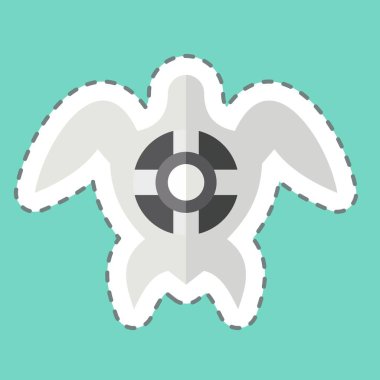 Çıkartma hattı Deniz Kaplumbağası 'nı kesti. Deniz sembolüyle ilgili. Basit dizayn edilebilir. Basit resimleme