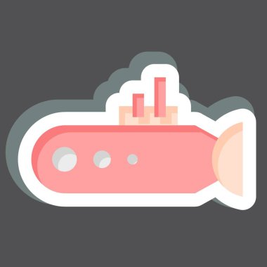 Etiketli Denizaltı. Deniz sembolüyle ilgili. Basit dizayn edilebilir. Basit resimleme