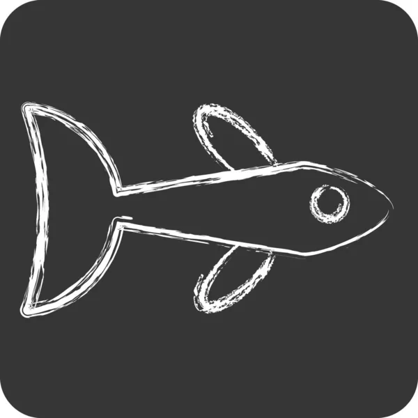 Icon Neon Tetra. related to Sea symbol. chalk Style. simple design editable. simple illustration