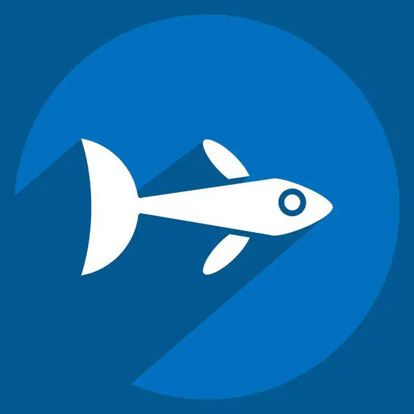 Icon Neon Tetra. related to Sea symbol. long shadow style. simple design editable. simple illustration