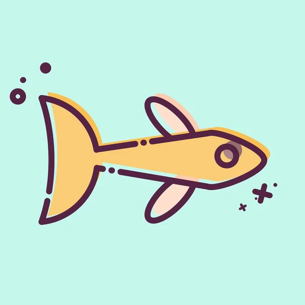Icon Neon Tetra. related to Sea symbol. MBE style. simple design editable. simple illustration