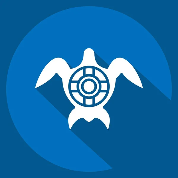 Icon Sea Turtle. related to Sea symbol. long shadow style. simple design editable. simple illustration