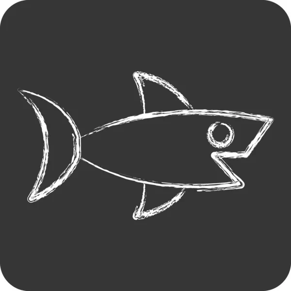 Icon Shark. related to Sea symbol. chalk Style. simple design editable. simple illustration