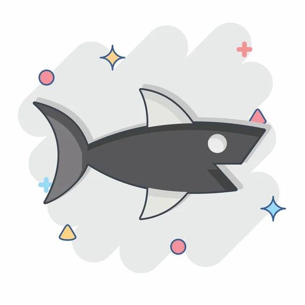 Icon Shark. related to Sea symbol. comic style. simple design editable. simple illustration
