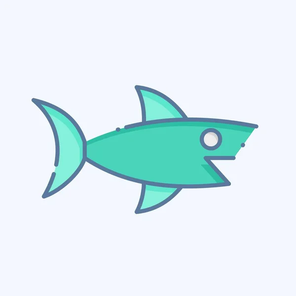 Icon Shark. related to Sea symbol. doodle style. simple design editable. simple illustration