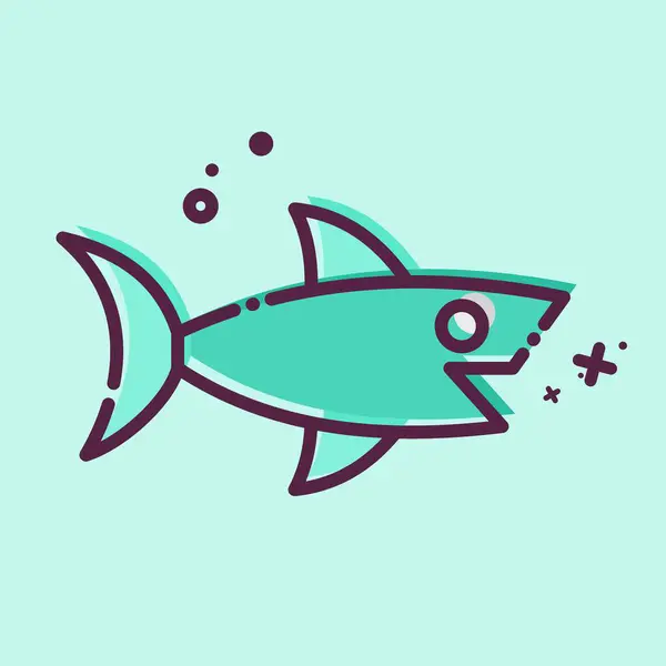 Icon Shark. related to Sea symbol. MBE style. simple design editable. simple illustration