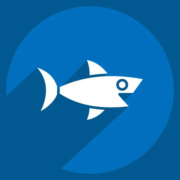 Icon Shark. related to Sea symbol. long shadow style. simple design editable. simple illustration
