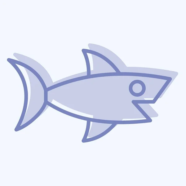 Icon Shark. related to Sea symbol. two tone style. simple design editable. simple illustration