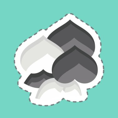 Çıkartma çizgisi Peach 'i kesti. Çin Yeni Yıl sembolüyle ilgili. Basit tasarım düzenlenebilir