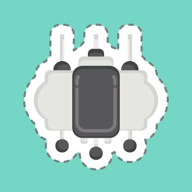 Etiket hattı Fener 'i kesti. Çin Yeni Yıl sembolüyle ilgili. Basit tasarım düzenlenebilir