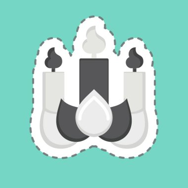 Çıkartma çizgisi Candle 'ı kesti. Çin Yeni Yıl sembolüyle ilgili. Basit tasarım düzenlenebilir