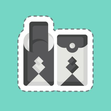 Etiket çizgisi Angpao 'yu kesti. Çin Yeni Yıl sembolüyle ilgili. Basit tasarım düzenlenebilir