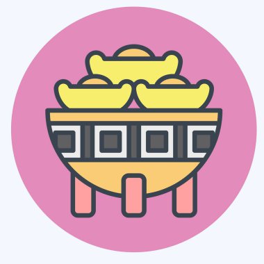 Simge kasesi. Çin Yeni Yıl sembolüyle ilgili. renk arkadaşı stili. Basit tasarım düzenlenebilir