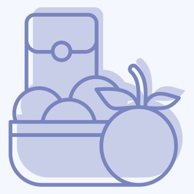 Icon Mandalina. Çin Yeni Yıl sembolüyle ilgili. İki ton stili. Basit tasarım düzenlenebilir