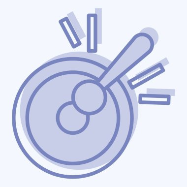 Icon Gong 'da. Çin Yeni Yıl sembolüyle ilgili. İki ton stili. Basit tasarım düzenlenebilir