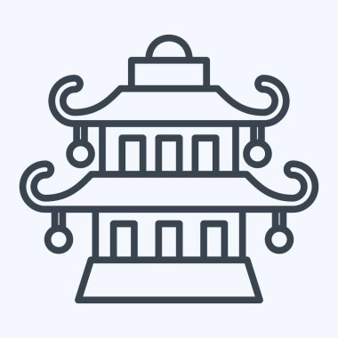 Simge Pagoda. Çin Yeni Yıl sembolüyle ilgili. Sıra tarzı. Basit tasarım düzenlenebilir