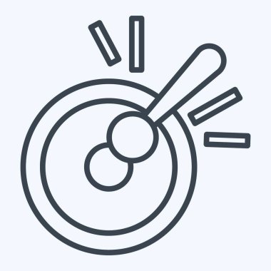 Icon Gong 'da. Çin Yeni Yıl sembolüyle ilgili. Sıra tarzı. Basit tasarım düzenlenebilir