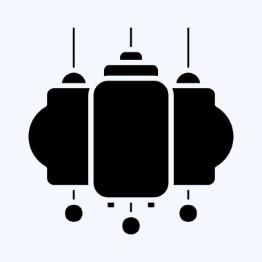 Simge Feneri. Çin Yeni Yıl sembolüyle ilgili. Kabartma tarzı. Basit tasarım düzenlenebilir