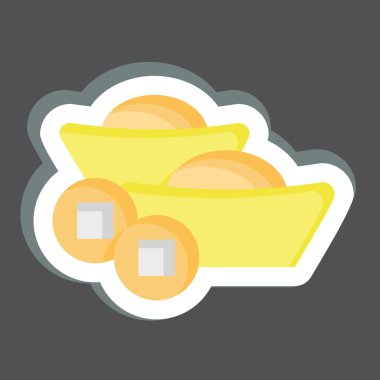 Simge Ingot. Çin Yeni Yıl sembolüyle ilgili. MBE tarzı. Basit tasarım düzenlenebilir