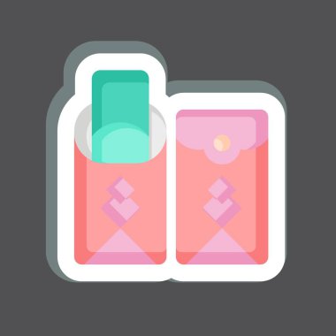 Etiket Angpao. Çin Yeni Yıl sembolüyle ilgili. Basit tasarım düzenlenebilir