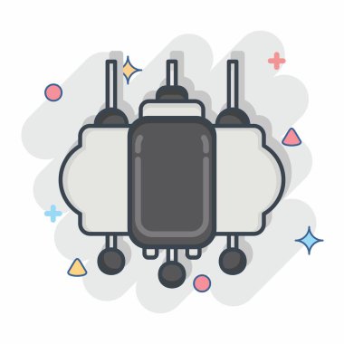 Simge Feneri. Çin Yeni Yıl sembolüyle ilgili. Çizgi roman. Basit tasarım düzenlenebilir