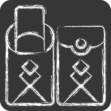 Icon Angpao. Çin Yeni Yıl sembolüyle ilgili. Tebeşir stili. Basit tasarım düzenlenebilir