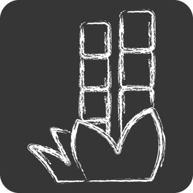 Simge Bambu. Çin Yeni Yıl sembolüyle ilgili. Tebeşir stili. Basit tasarım düzenlenebilir