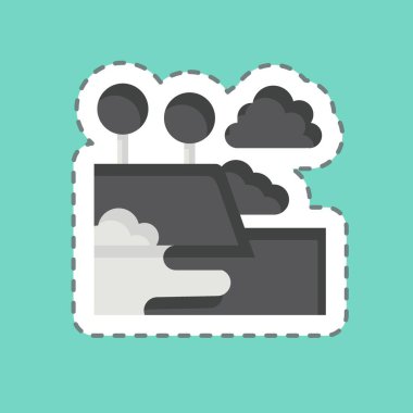 Çıkartma çizgisi Waipio Vadisi 'ni kesti. Hawaii sembolüyle ilgili. Basit dizayn edilebilir. vektör