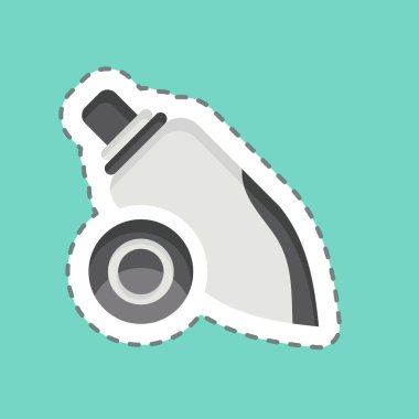 Çıkartma çizgisi kabuklu deniz hayvanlarını kesti. Hawaii sembolüyle ilgili. Basit dizayn edilebilir. vektör