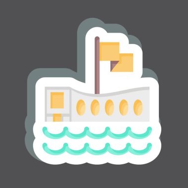 USS Arizona Memorial çıkartması. Hawaii sembolüyle ilgili. Basit dizayn edilebilir. vektör