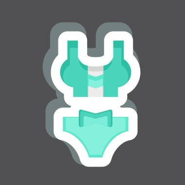 Etiket Bikini. Hawaii sembolüyle ilgili. Basit dizayn edilebilir. vektör