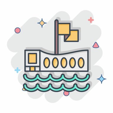 Icon USS Arizona Memorial Hastanesi. Hawaii sembolüyle ilgili. Çizgi roman. Basit dizayn edilebilir. vektör