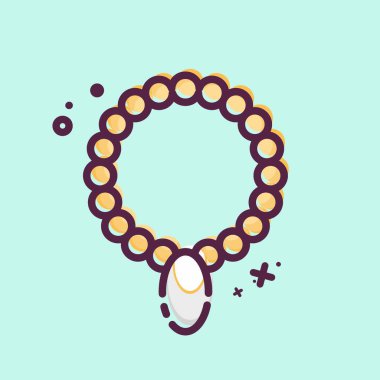 Simge gerdanlığı. Hawaii sembolüyle ilgili. MBE tarzı. Basit dizayn edilebilir. vektör