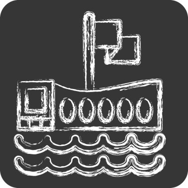 Icon USS Arizona Memorial Hastanesi. Hawaii sembolüyle ilgili. Tebeşir stili. Basit dizayn edilebilir. vektör