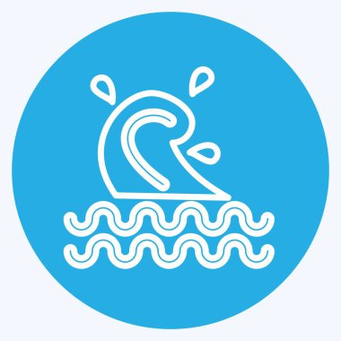 Simge dalgası. Hawaii sembolüyle ilgili. Mavi gözlü. Basit dizayn edilebilir. vektör