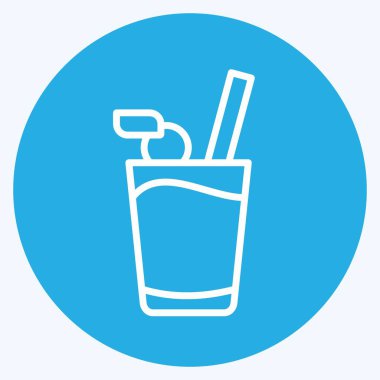 Icon Meşrubat. Hawaii sembolüyle ilgili. Mavi gözlü. Basit dizayn edilebilir. vektör