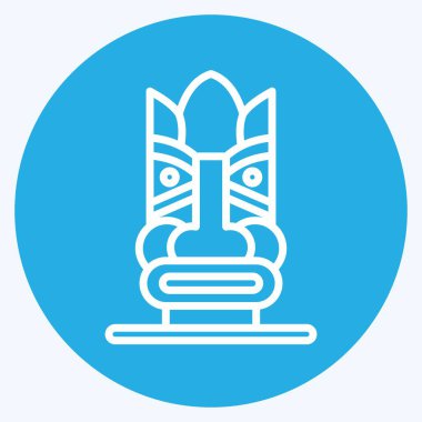 Icon Hawai Heykeli. Hawaii sembolüyle ilgili. Mavi gözlü. Basit dizayn edilebilir. vektör