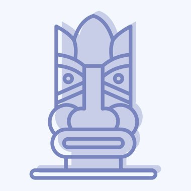 Icon Hawai Heykeli. Hawaii sembolüyle ilgili. İki ton stili. Basit dizayn edilebilir. vektör