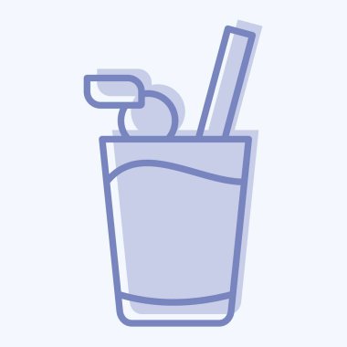 Icon Meşrubat. Hawaii sembolüyle ilgili. İki ton stili. Basit dizayn edilebilir. vektör