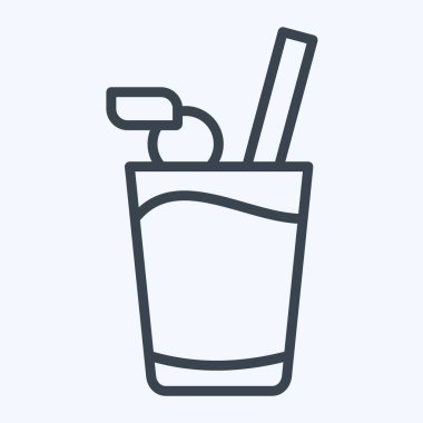 Icon Meşrubat. Hawaii sembolüyle ilgili. Sıra tarzı. Basit dizayn edilebilir. vektör